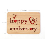 Wooden 16Th Anniversary Card,Handmade 16 Years Wedding Anniversary Greeting Cards,16Th Wood Anniversary Card For Her,Him,Husband,Wife