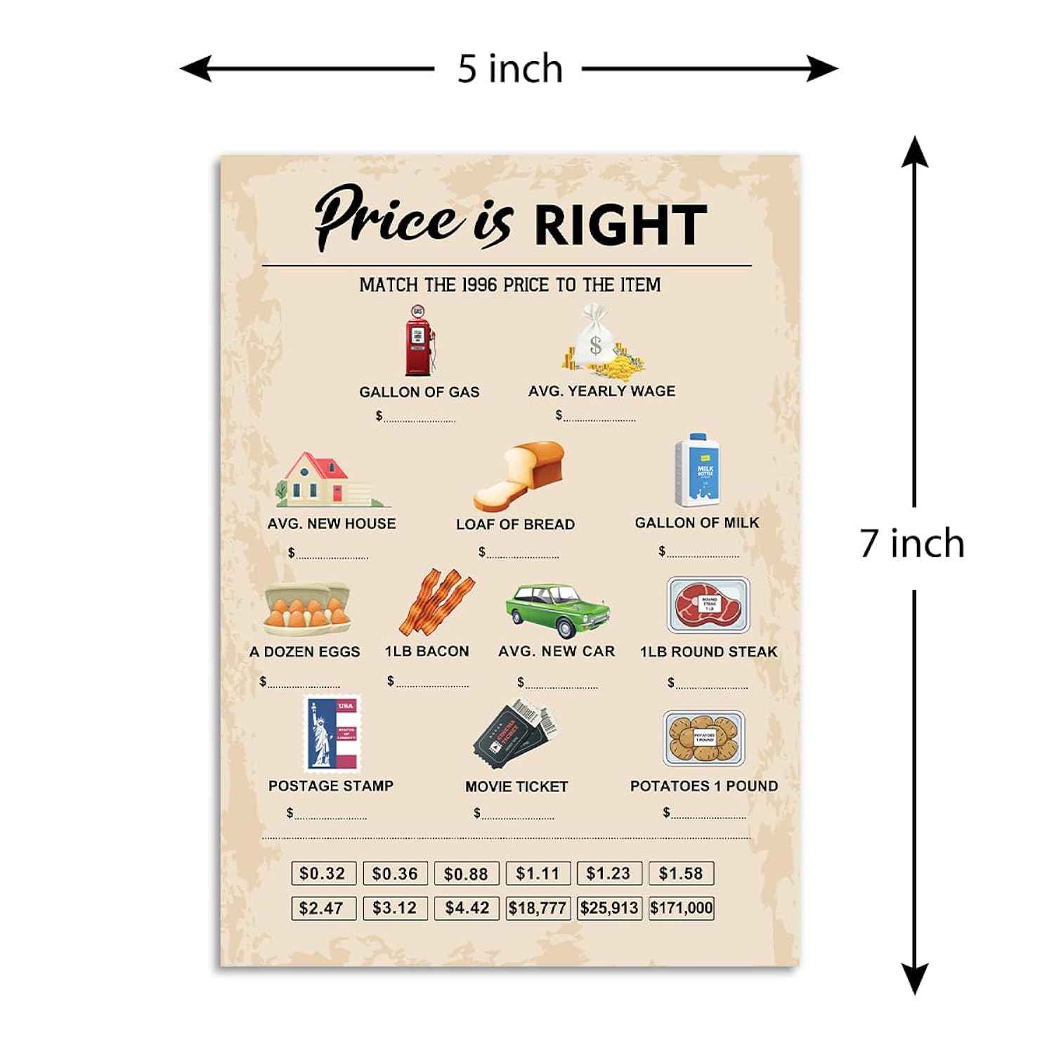 30Th Birthday Party Games, Price Is Right Games, Birthday Party Supplies For Adults, Fun 1996S Party Game?Pack Of 30 Cards