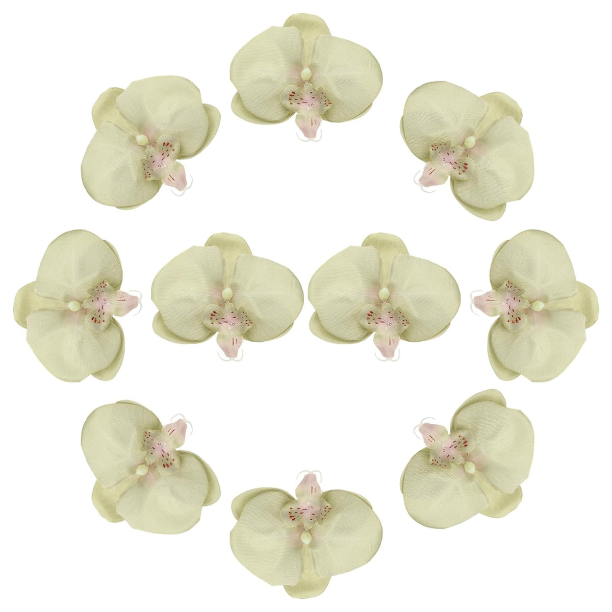 uxcell 10 Pcs Artificial Orchid Flower Heads, Fake Butterfly Orchid Heads Bulk Artificial Flowers for DIY Wedding Bouquets Centerpieces Party Home Decorations, Green