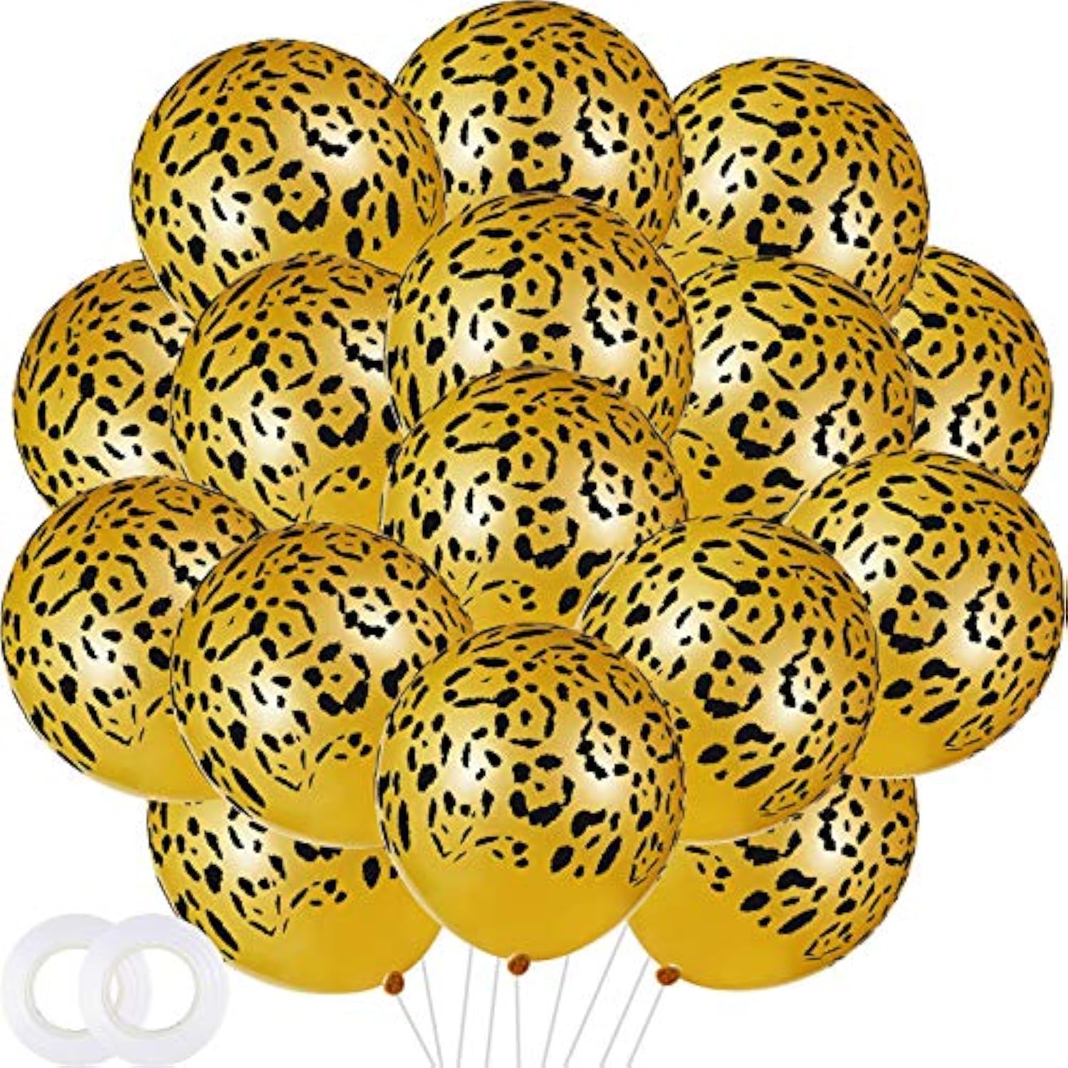 60-Pc Leopard & Cheetah Print Balloons Safari Jungle Party Decor