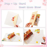 Flowers Pop Up Birthday Card For Mom, 3D Cards For Best Mom, Thanksgiving Cards, Greeting Cards Gifts