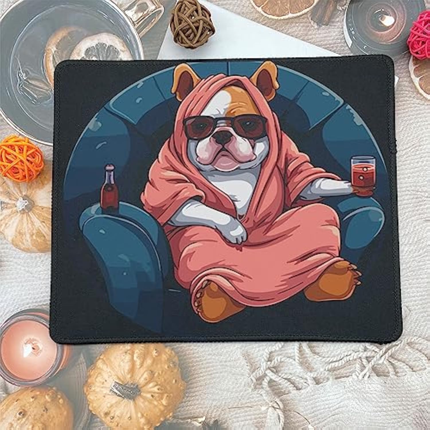 Funny Dog On Sofa Computers Laptop Mouse Pad - Gaming 9.5 X 7.8 Inch Mouse Mat For Dog Owner Dog Mother Gifts
