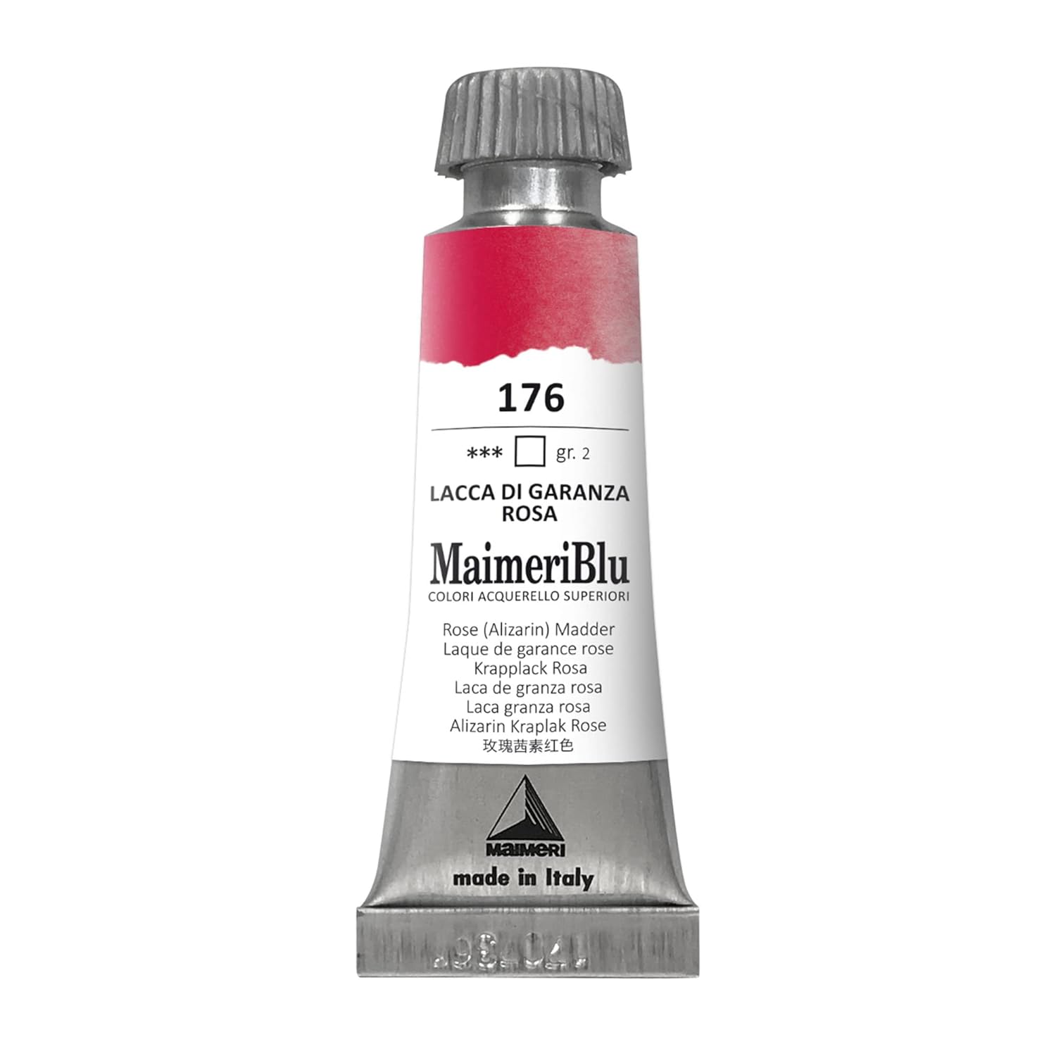 MaimeriBlu 12ml Single-Pigment Watercolor Paint - Rose (Alizarin) Madder PR187 Professional Watercolor Paint - Lightfast and Transparent Watercolor Paint Tube for Artists