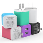 6-Pack USB Wall Charger, 2.4A Dual Port Power Adapter for iPhone & Android