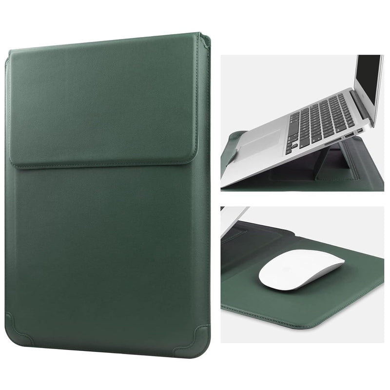 Laptop Sleeve With Stand And Mouse Pad 13-14 Inch Leather Laptop Case Notebook