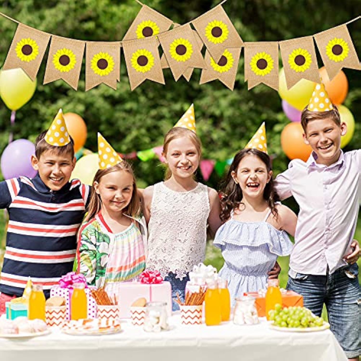Sunflower Burlap Banner Summer Sunflower Banner For Baby Shower Birthday Party Wedding Shower Decorations Baby Photo Prop
