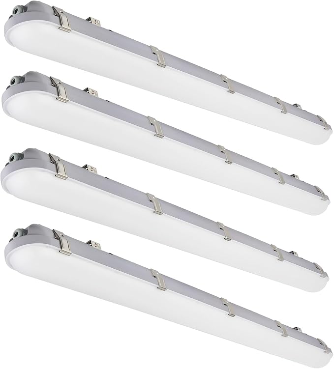 4 Pack 4FT LED Vapor Tight Lights 40W 32W 24W Adjustable 4800LM 5000K Dimmable Fixtures