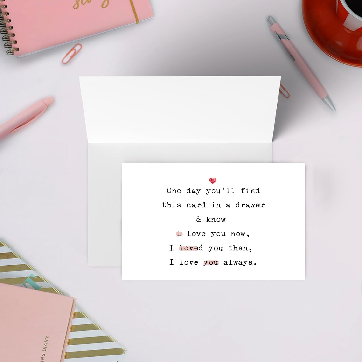 Romantic Birthday Card For Girlfriend Boyfriend, Sweet Anniversary Card For Her, I Love You Always Gift For Him, Valentines Day Card, One Day You’Ll Find This Card...