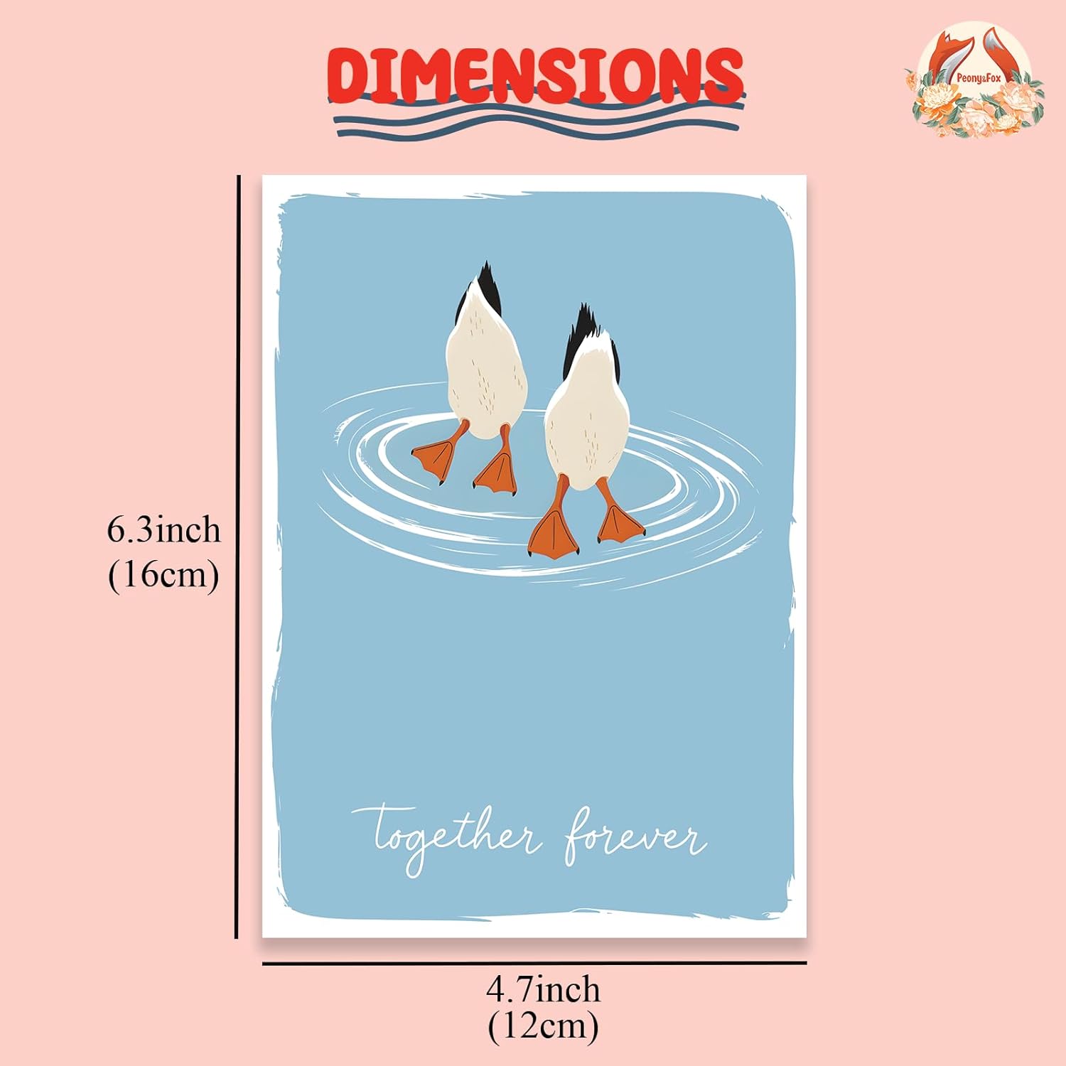 Together Forever Valentine'S Day Anniversary Adult Love Card Gift For Her Him Wife Husband Girlfriend Boyfriend Fiancee Fiance Best Friend - Size 6.3"X4.7" Blank Inside With Kraft Envelope