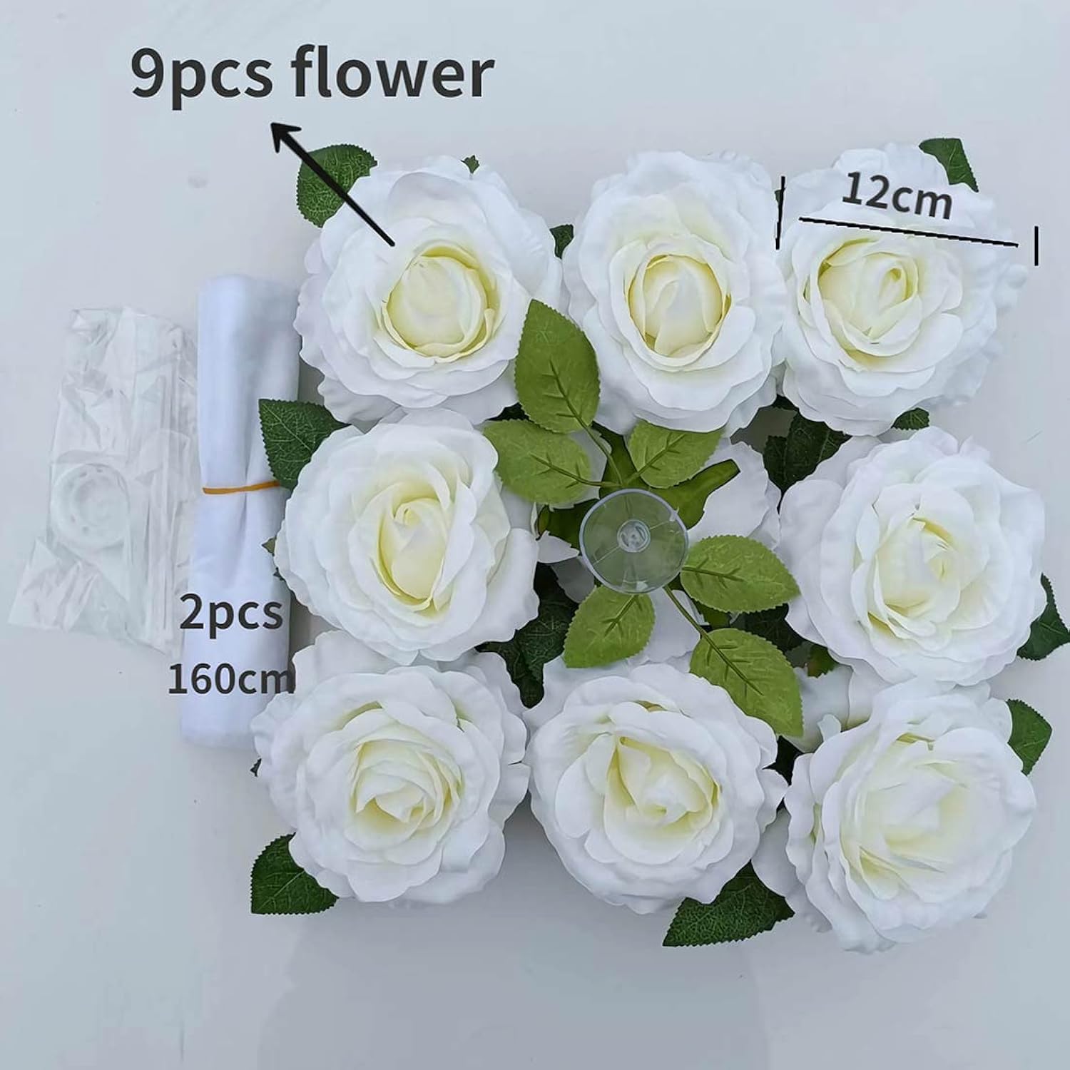 Artificial Flowers Bouquet Set Wedding Car Decoration Ribbon For Bridal Car, Christmas Decor