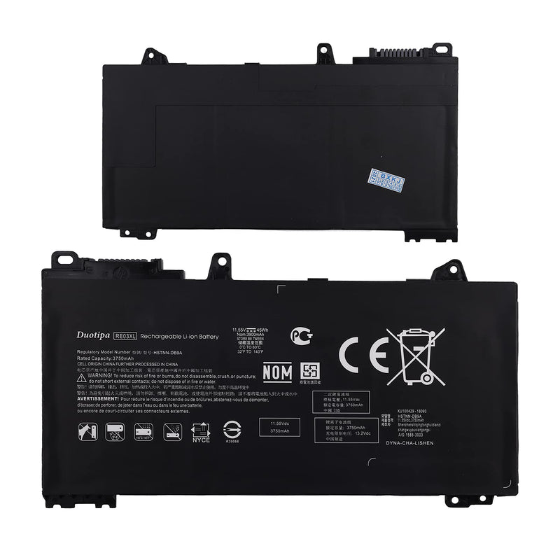 Re03Xl Compatible With Hp Probook 430 440 450 G6 Zhan66 Pro 13 G2 Hstnn-Ob1C