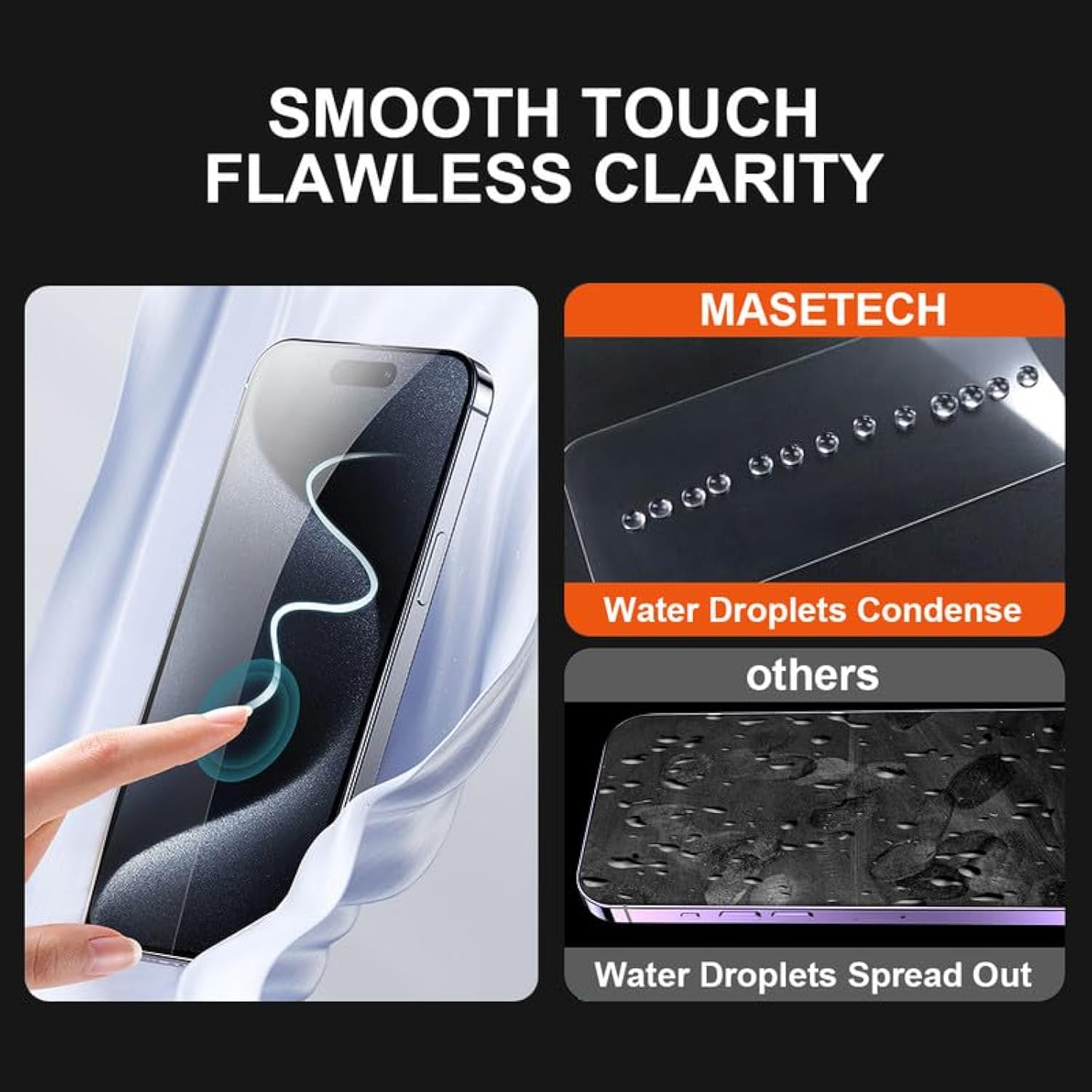 iPhone 15 Pro Max Clear Case 5-in-1 Lens Glass Screen Protector