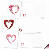 - 20 Cute Boxed Cards (4 X 5.12 Inch) - Assorted Blank Set (10 Designs, 2 Each) - Heart Blooms Am3180Ocb-B2X10