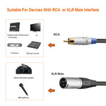 2 Rca To Xlr Male Y Splitter Cable, Unbalanced Dual Rca Male To 1 Xlr Splitter Duplicator Lead Y-Cable Adapter - 3.3 Feet