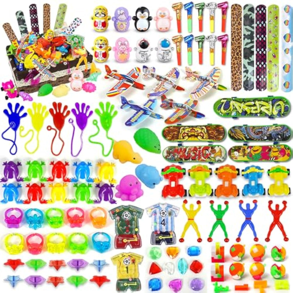 100 Pcs Party Favors Toy Assortment Goodie Bags For Carnival Prizes School Classroom Rewards Pinata Filler For Birthday Party (Style 1)