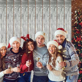 5 Pack Silver Foil Curtain Backdrop Metallic Tinsel Foil Fringe Curtains Photo Booth Props For Birthday Wedding Engagement Bachelorette Christmas Holiday Celebration Party Decorations Supplies