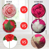 Artificial Flowers 25Pcs Real Looking Fake Roses With Stems For Diy Wedding Bouquets Baby Shower Centerpieces Floral Arrangements Party Tables Home Decorations