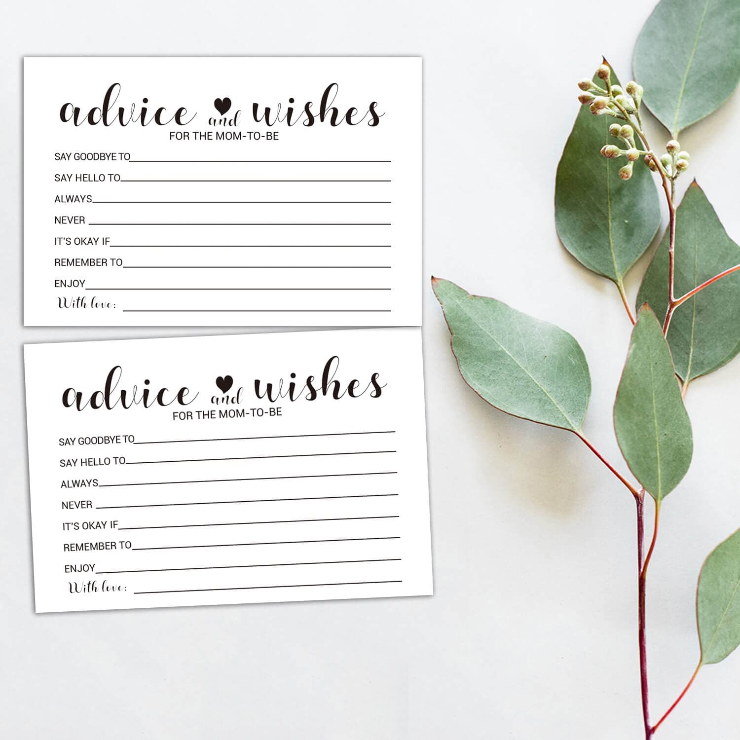 50 Advice And Wishes Cards For The Parents-To-Be -New Parent Advice Cards For Baby Shower Game Activities Ideas, Fun Baby Shower Game Simple New Mom And Dad Large Keepsake,4 X 6 Inches.