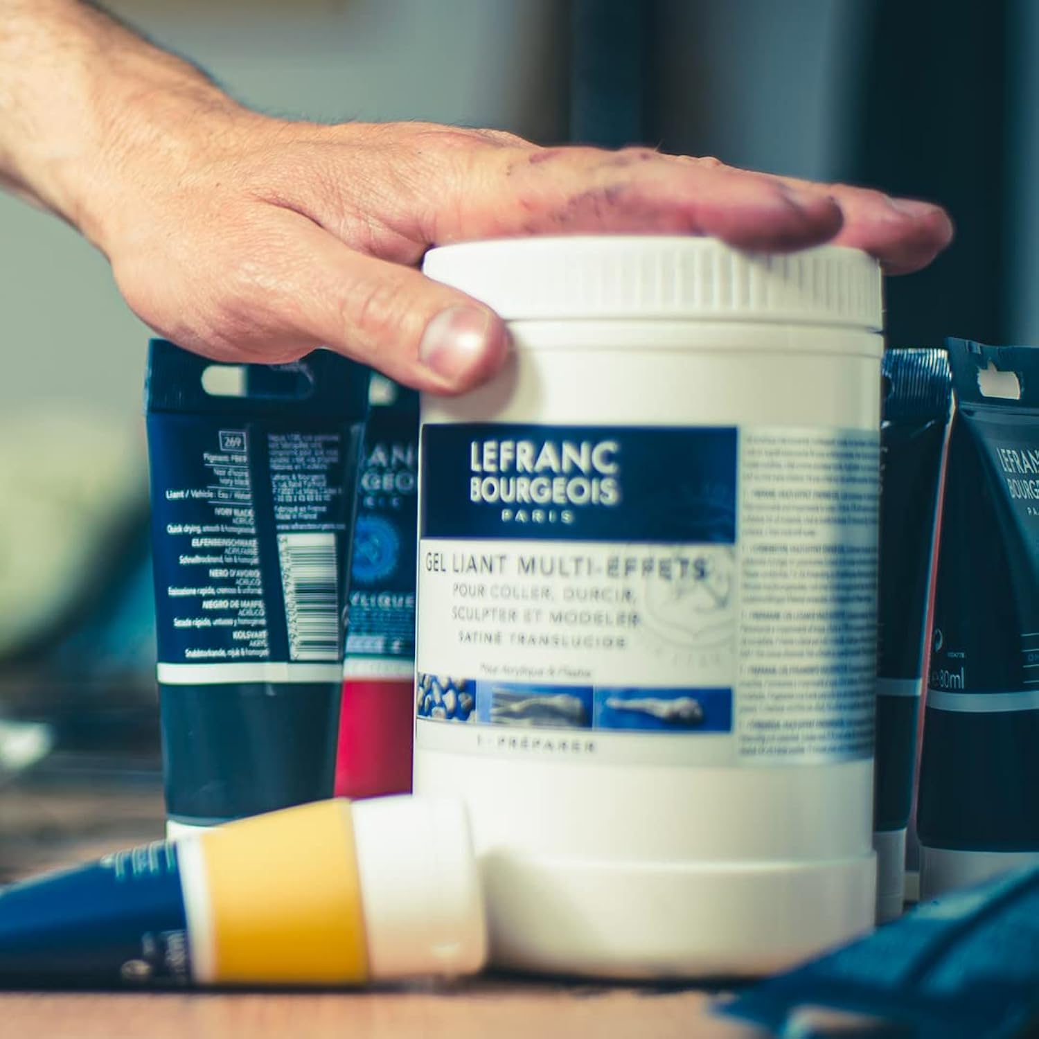Lefranc & Bourgeois Gesso, White, Universalgrundierung Acrylic Painting, Ready To Use – Matte Opaque Opaque For Canvas, Paper, Stone, Wood, Plaster, 500Ml Pot
