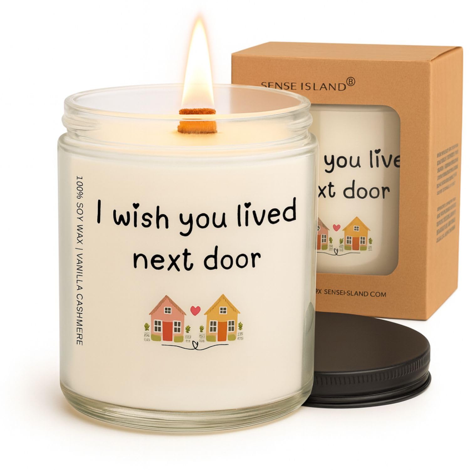 Best Friend Gift For Women Sisters, Besties Christmas Stocking Stuffers Unique Friendship Gift For Best Friend– Vanilla Cashmere Scented – Hand-Poured Soy Candle-With Crackle Wood Wick