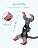 Gooseneck Phone Holder, 360° Swivel for iPhone & Smartphones - Black