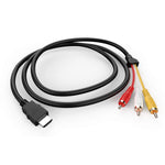 Hdmi To Rca Cable, 1080P 5Ft/1.5M Hdmi Male To 3-Rca Video Audio Av Cable Conn