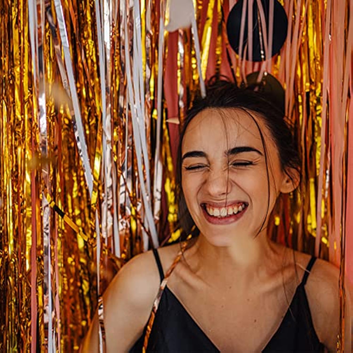 10 Pack Foil Curtain Backdrop Gold Metallic Tinsel Foil Fringe Curtains Photo Booth Props For Birthday Wedding Engagement Baby Shower Bachelorette Christmas Holiday Celebration Party Decorations