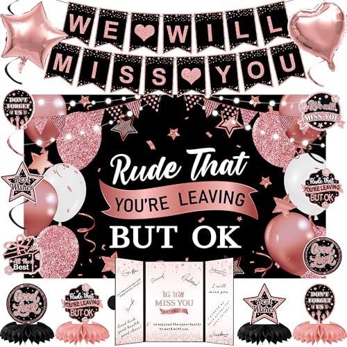 Rude That You'Re Leaving But Ok Banner, Farewell Party Decorations