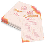 Disco Ball Would She Rather Game For 30 Guests With Game Cards, The Last Disco Bridal Shower Game, Boho Bridal Shower Decorations, Wedding Shower Or Bachelorette Party Supplies - 04