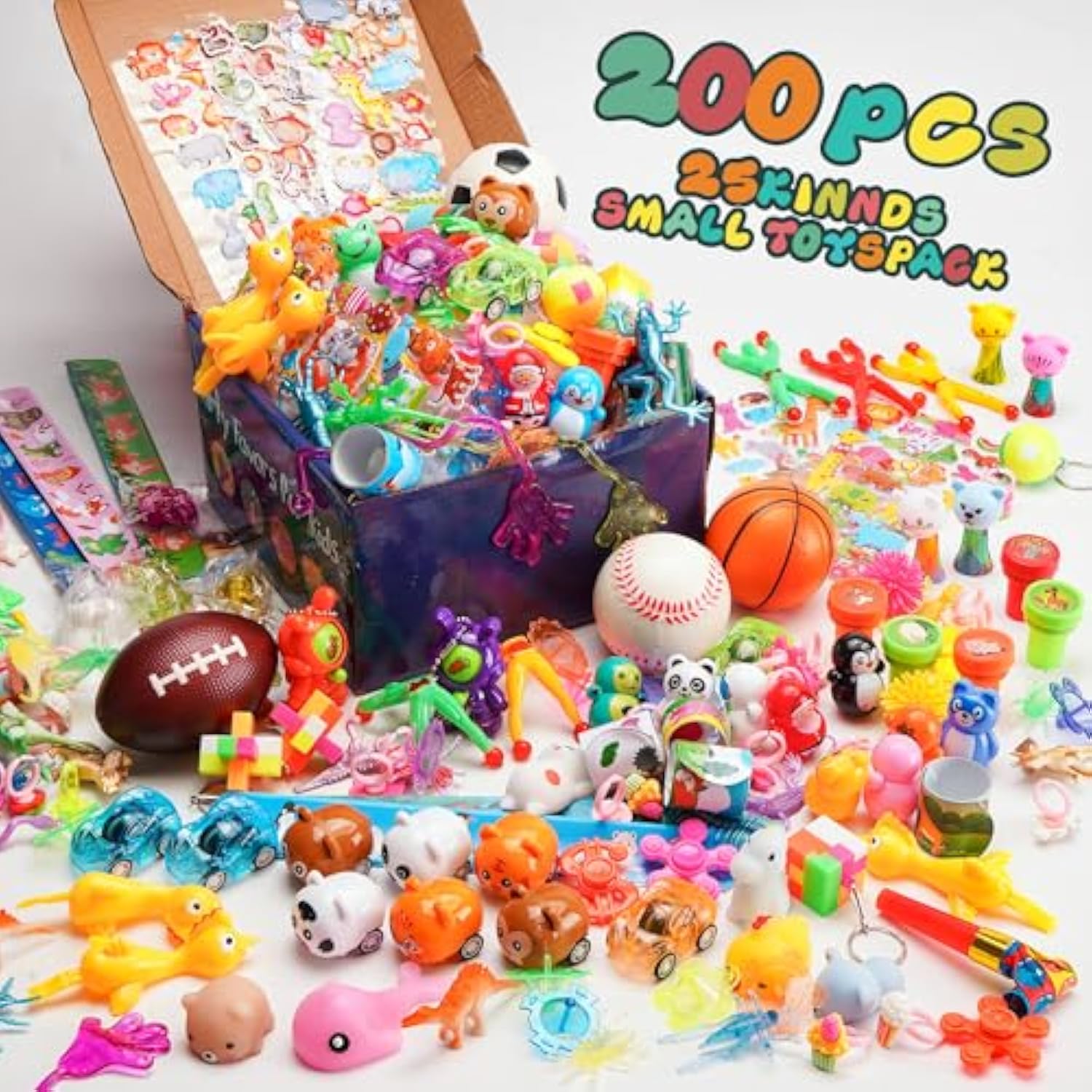 Party Favors For Kids 8-12, Treasure Chest Box Prize Toys For Classroom Students, Birthday Goodie Bags Stuffers Pinata Fillers, Carnival Small Bulk Toys For Boys Girls Gift Bag 4-8 3-5