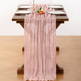 Dusty Pink Boho Rustic Cheesecloth Gauze Table Runner Valentine‘S Day 20"×120" Cheese Cloth Table Runner 10Ft For Winter Birthday Party Wedding Ceremony Baby Shower Holiday Decoration