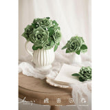 Flowers Avalanche Rose Elf Green Artificial Flowers 2.5" & 3.5" Mixed 16Pcs W/Stem Foam Fake Flowers For Diy Wedding Decor Centerpieces Arrangements Bouquets