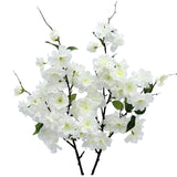2Pcs Artificial Cherry Blossom Flower Bulk Plum White Silk Peach Flowers Cherry Blossom Branches With Leaves For Spring Summer Decor Home Wedding Party Table Centerpieces