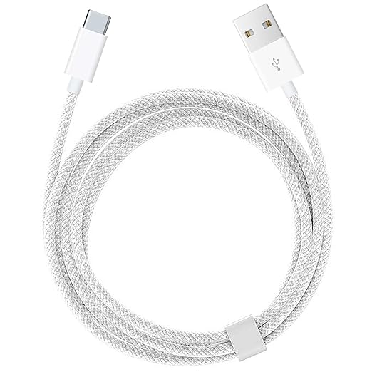 USB A to USB C Woven CarPlay Charging Cable for iPhone 17 16 15 iPad AirPods