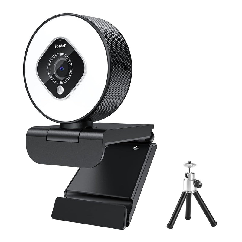 1080P Webcam, Webcam With Microphone And Ring Light, Hd Web Cam For Desktop Pc