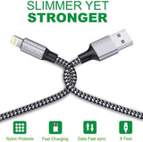 3 Pack Apple MFi Certified iPhone Charger Cable 6FT Nylon Braided Lightning Fast Charging USB Cord for iPhone 14 13 12 11 iPad