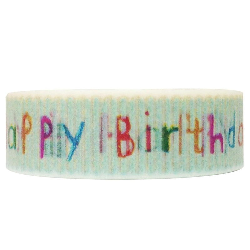 Scripted Japanese Washi Masking Tape, Happy Birthday