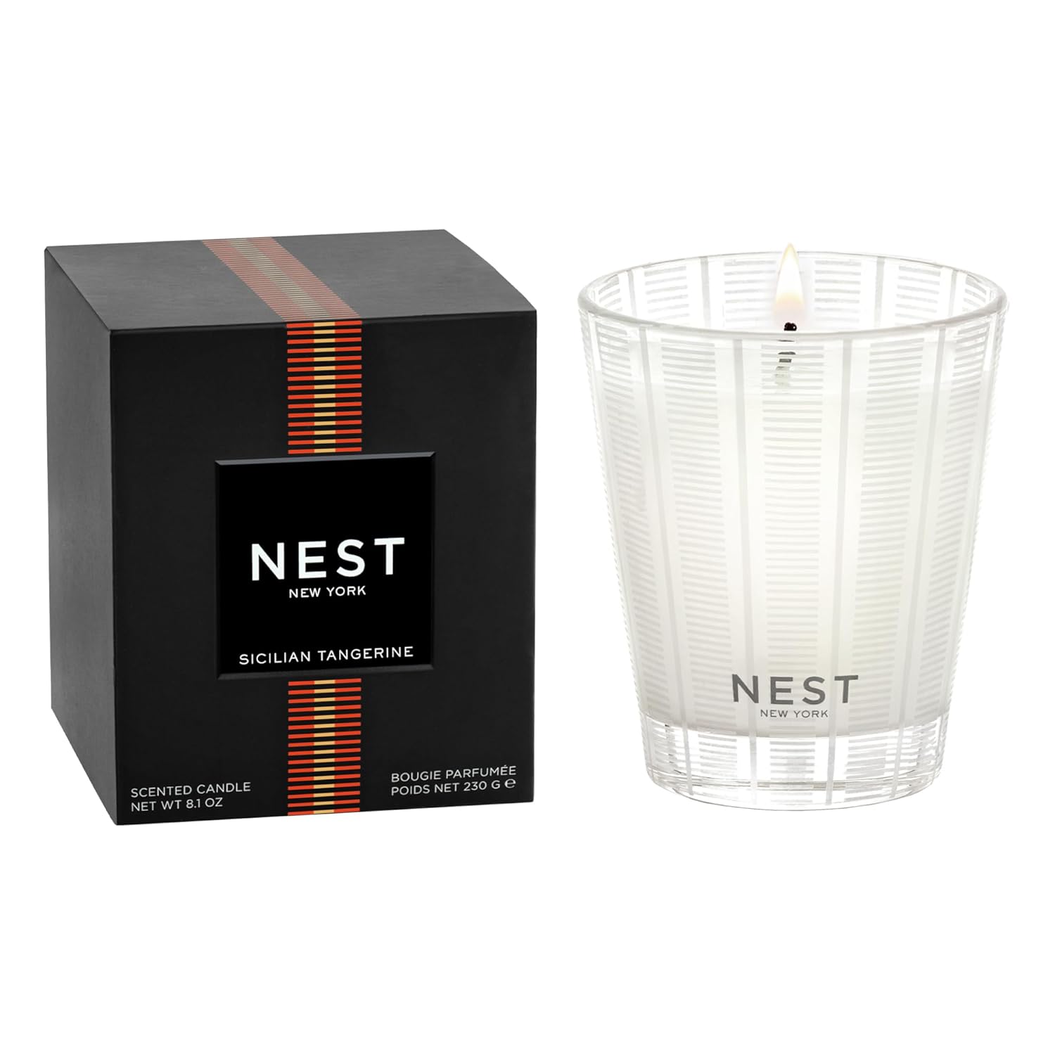 Scented Classic Candle, Sicilian Tangerine - 8.1 Oz - Up To 60-Hour Burn Time - Reusable Glass Vessel