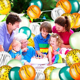 24 Pieces Jungle Balloons 12 Inch Animal Print Balloons Safari Theme Party Decorations Jungle Theme Party Supplies(Animal Print Style,Fresh Color)