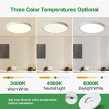 15.8 Inch LED Flush Mount Ceiling Light 3480LM 3CCT Round Flat Panel Fixture