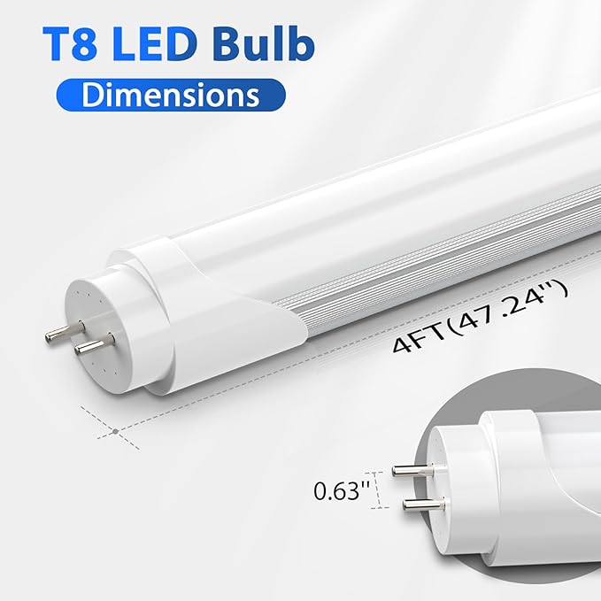 10 Pack 4FT T8 LED Tube Lights 18W 2400LM 6000K Type A B Fluorescent Replacement