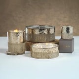 Zodax Siberian Fir Antique Gold & Silver Scented Jar Candles (Silver | 6 Wick | 44 Ounce | 85 Hour Burn Time)