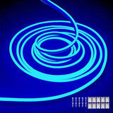 Blue LED Strip Lights 16.4FT Waterproof Flexible Neon Rope Light 12V DC 600 SMD2835 LEDs for Indoor Outdoor Decor