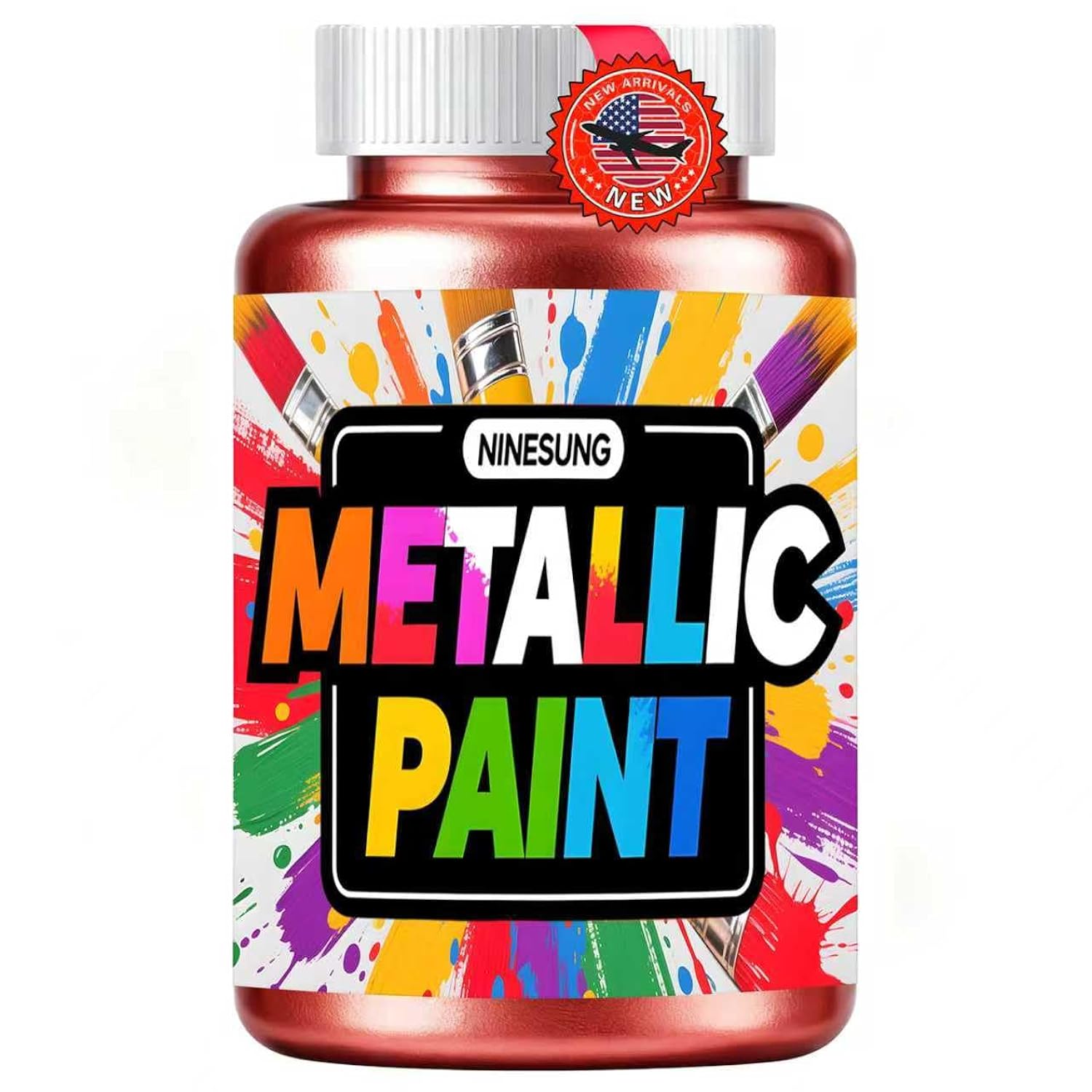 Metallic Acrylic Paint, Professional Grade Rose Gold Acrylic Paint Metallic, Non Fading & Non-Toxic, Rich Pigments -Art Painting Supplies For Canvas Fabric Rock Wood (Rose Gold, 3.5 Fl Oz)