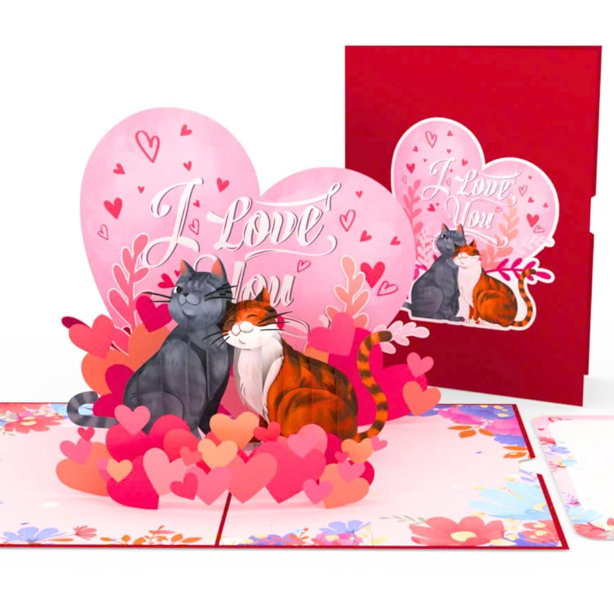 Cat Valentines Card - 3D Pop Up Valentines Day Card For Husband, Wife, Him, Her, Boyfriend, Girlfriend, 6X8 In Valentine Pop Up Cards For Adults - Anniversary Cards Perfect For Cat Lovers