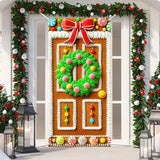 Christmas Gingerbread House Party Decorations, Gingerbread House Door Cover Banner And Welcome Christmas Porch Sign Hanging Banner For Winter Christmas Party Supplies Indoor Outdoor 71 X 35