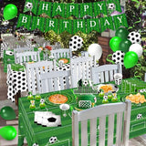2026 World Soccer Party Decorations, 143Pcs Soccer Cup Birthday Party Supplies-Serves 24 with Plates and Napkins Tablecloth Birthday Banner for World Soccers Sports Theme Birthdays Decorations