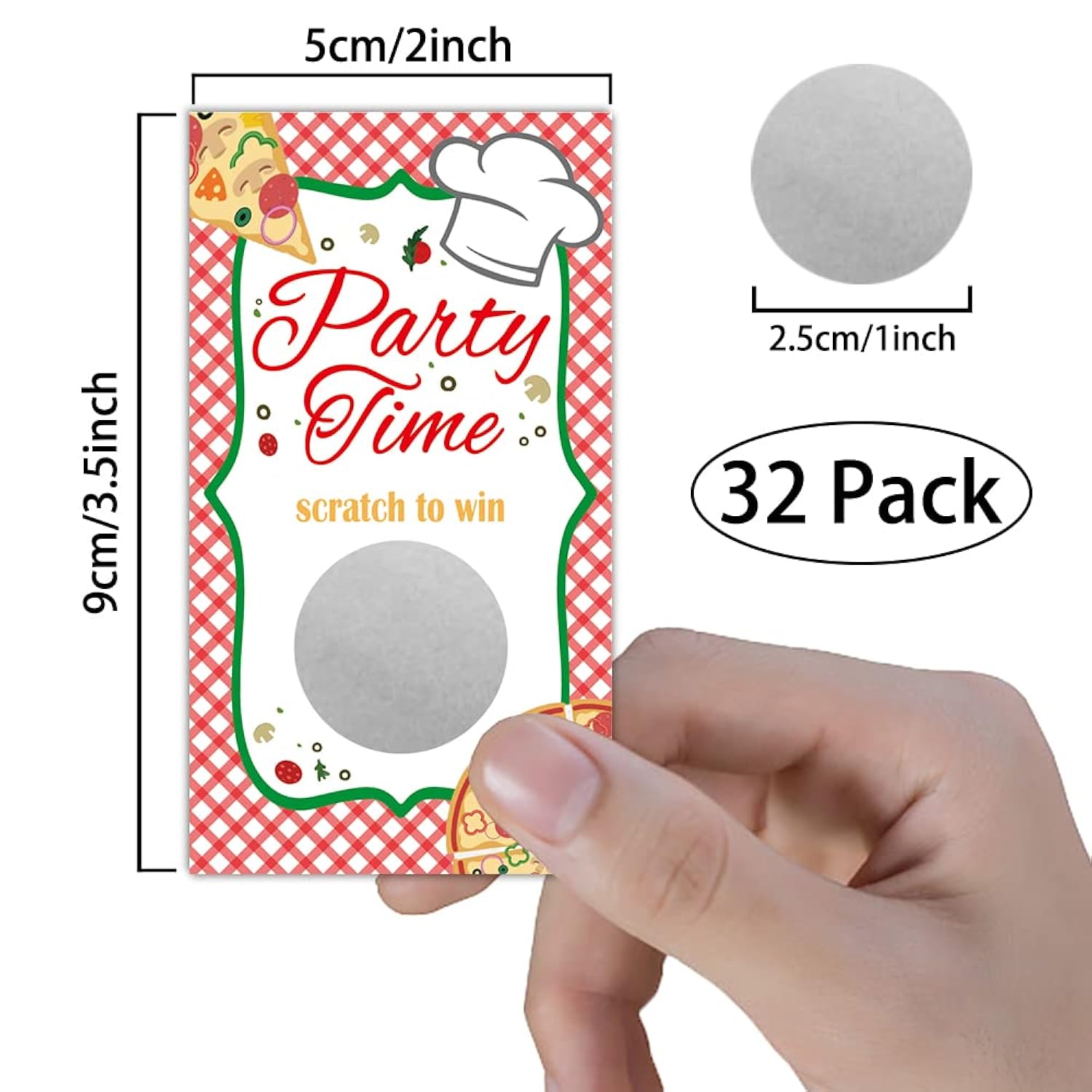 Pizza Party Scratch Off Game Cards?32 Pcs? Wedding Bridal Baby Shower Scratch Off Cards Activity For Christmas Thanksgiving Raffle Tickets Family Holiday Games Supplies For Kids Adults