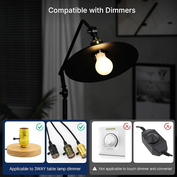 A21 3 Way LED Light Bulb 40 60 100W Equivalent 1500LM 3000K Warm White E26 Base