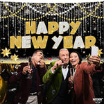 , Large Happy New Year Banner - 72X44 Inch | New Years Decorations 2025 | Happy New Years Backdrop For Happy New Year 2025 Decorations | Nye Decorations 2025, New Years Eve Party Supplies 2025